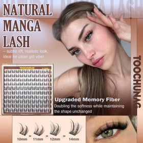 Close-up of TOOCHUNAG Wispy Lash Clusters showing individual lashes