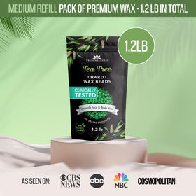 Close-up of Tress Wellness Wax Beads in packaging
