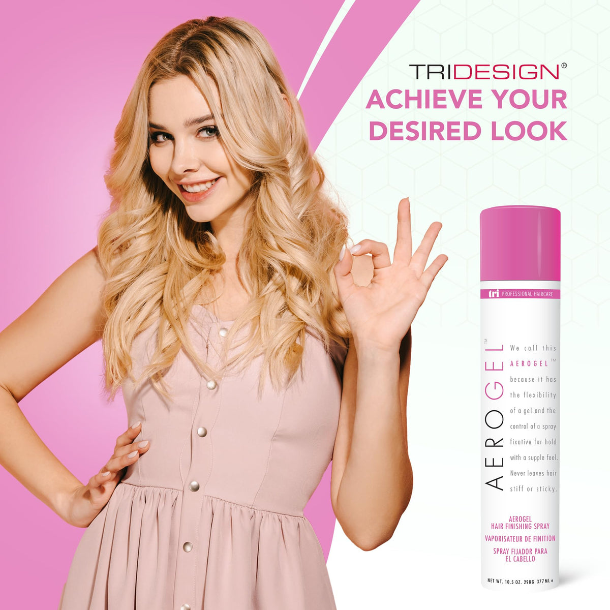 Close-up of TRIDESIGN Aerogel Hair Spray nozzle