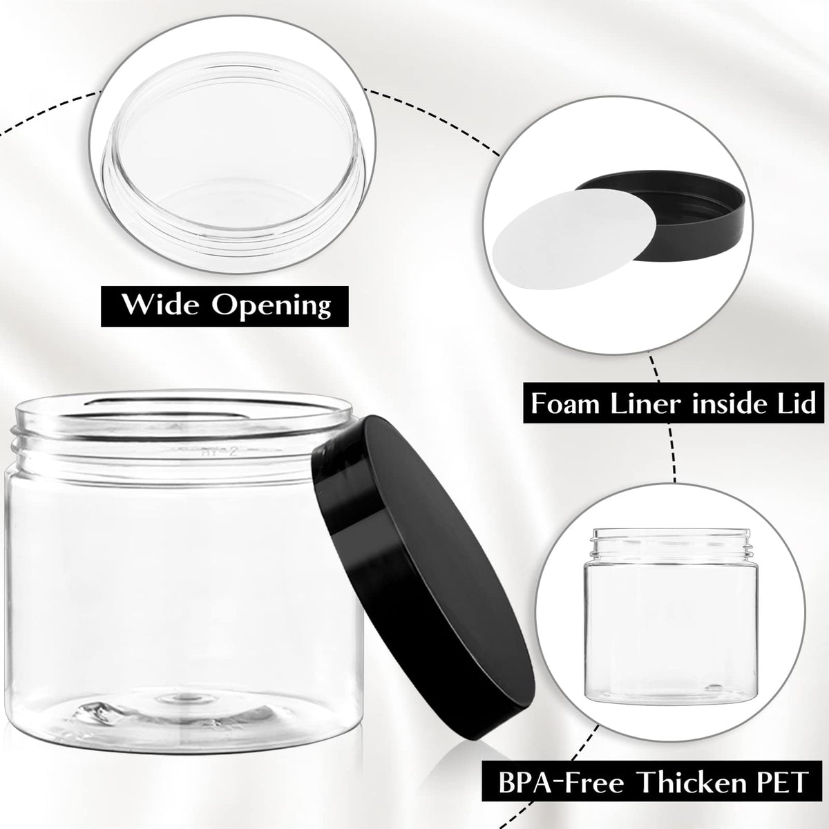 Close-up of TUZAZO 6 Oz plastic container showing airtight seal
