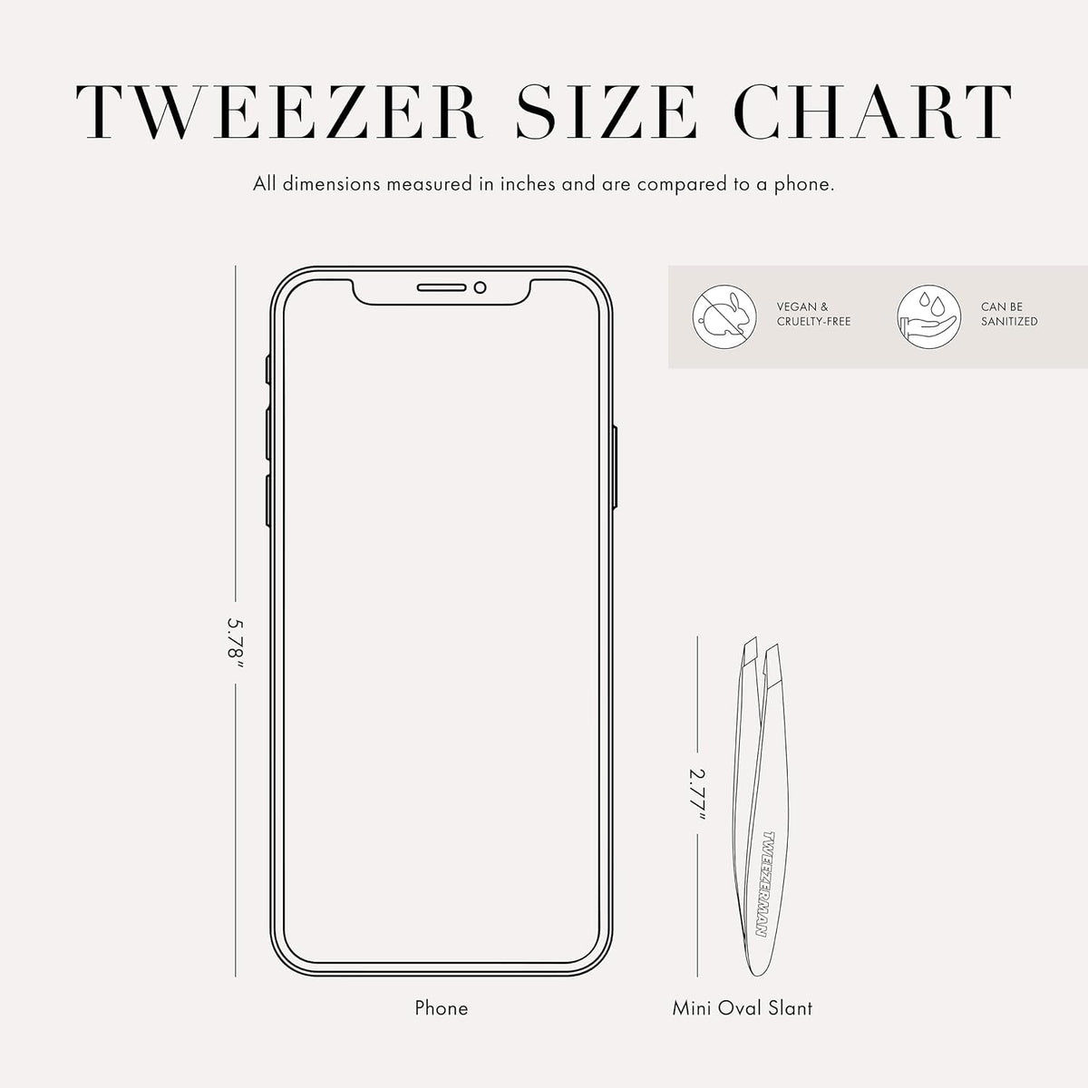 Close-up of Tweezerman Mini Slant Tweezer tips