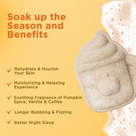 Close-up of Two Sisters Pumpkin Spice Latte Bath Bomb showing texture