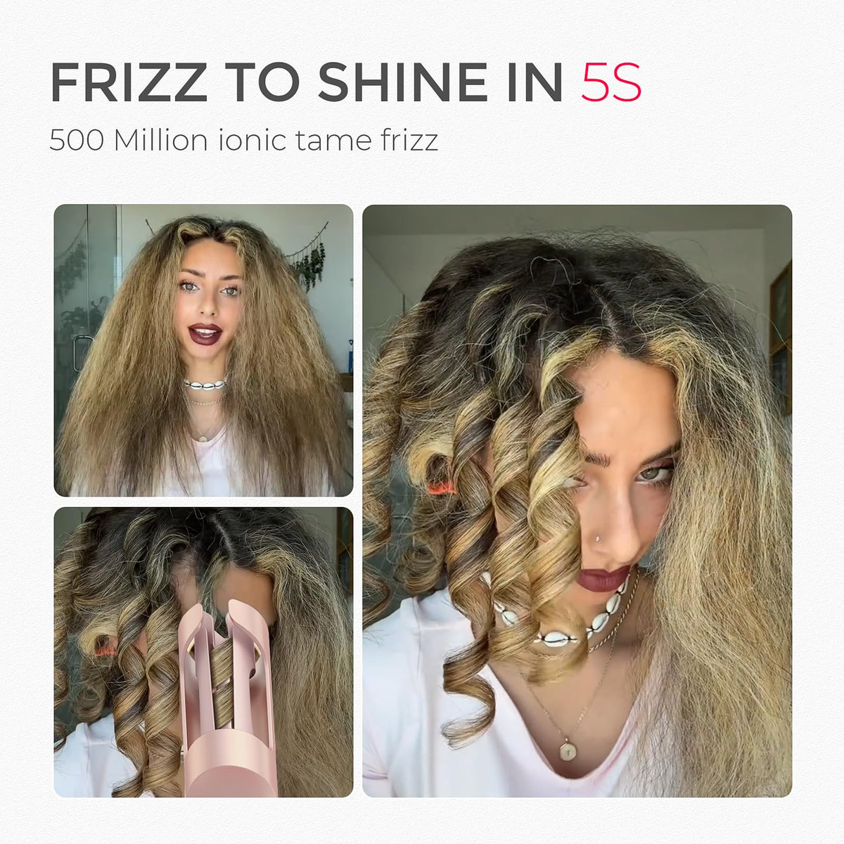 Close-up of TYMO Automatic Curling Iron's hair guide feature