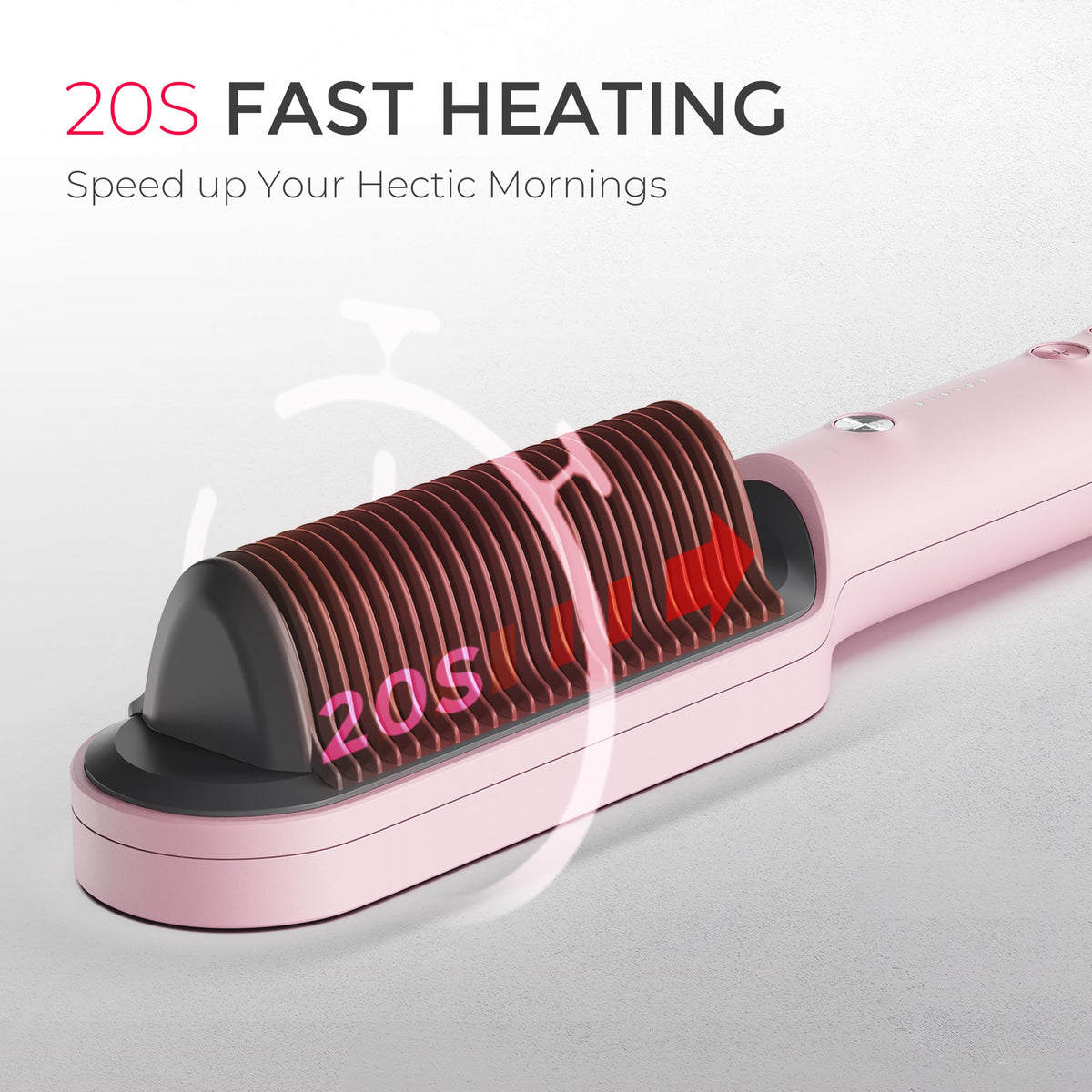 Close-up of TYMO Hair Straightener Brush ionic coating