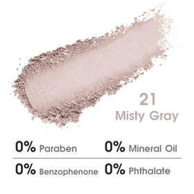 Close-up of UCANBE Misty Mauve matte shades in palette