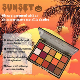 Close-up of UCANBE Orange Eyeshadow Palette shades