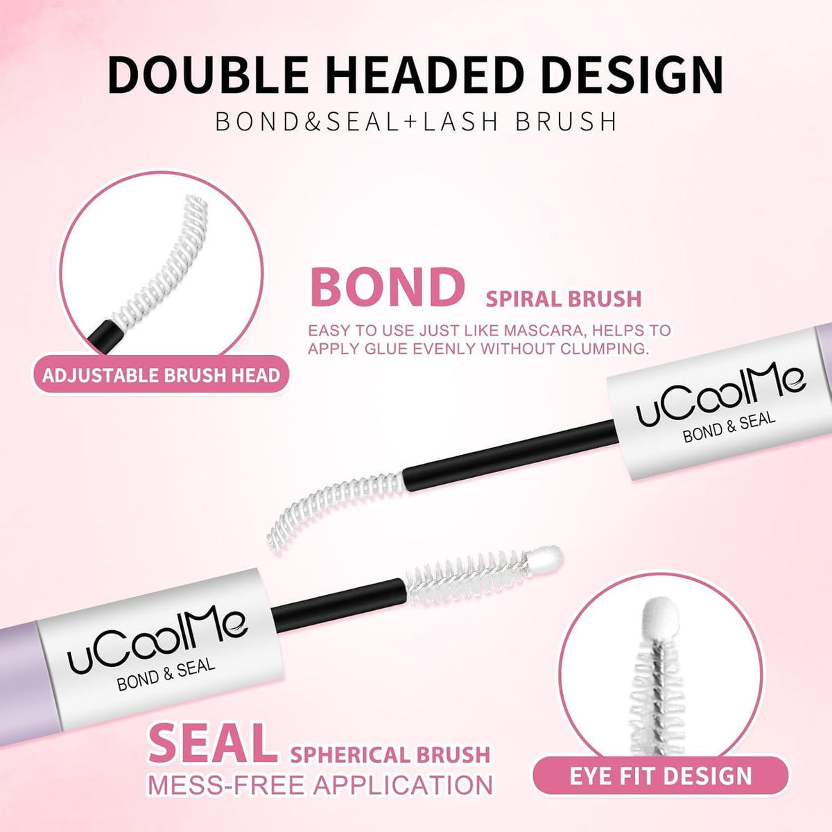 Close-up of UCOOLME Lash Bond and Seal applicator tip