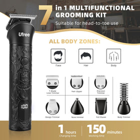 Close-up of Ufree Beard Trimmer sharp steel blade