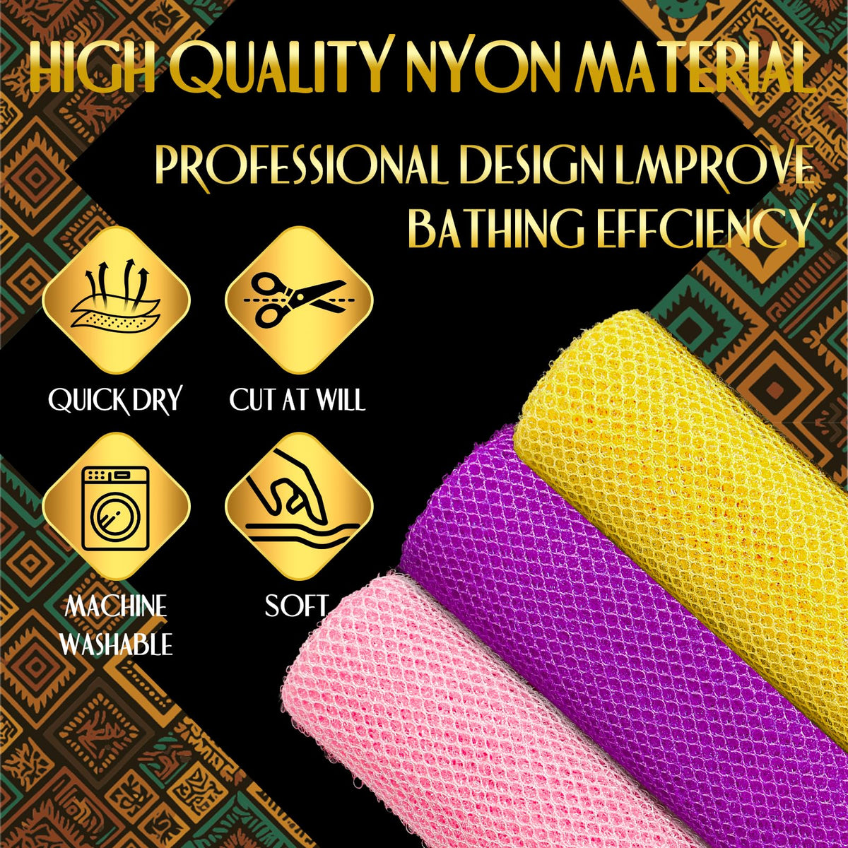 Close-up of UJFQBH African Bath Sponge texture