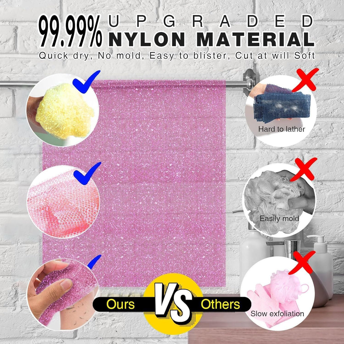 Close-up of UJFQBH exfoliating sponge texture
