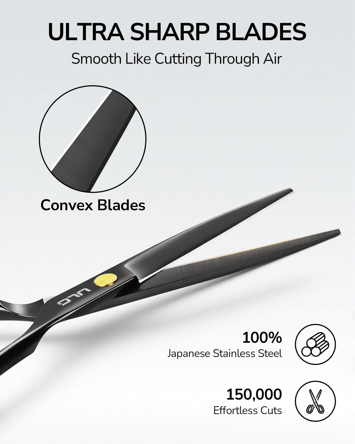 Close-up of ULG Hair Cutting Scissors blade