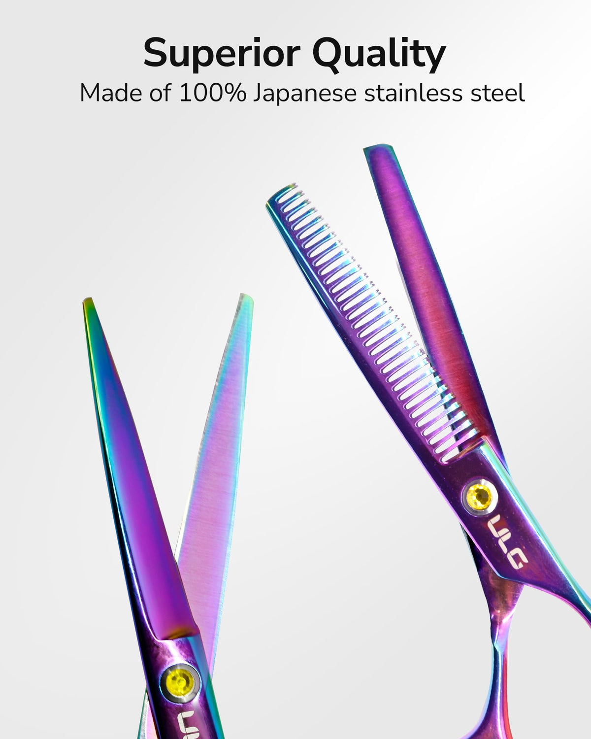 Close-up of ULG hair cutting scissors sharp blade