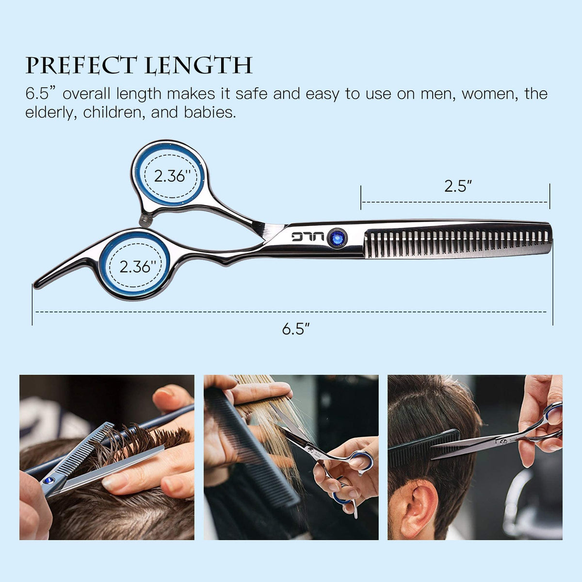 Close-up of ULG hair scissors sharp blades