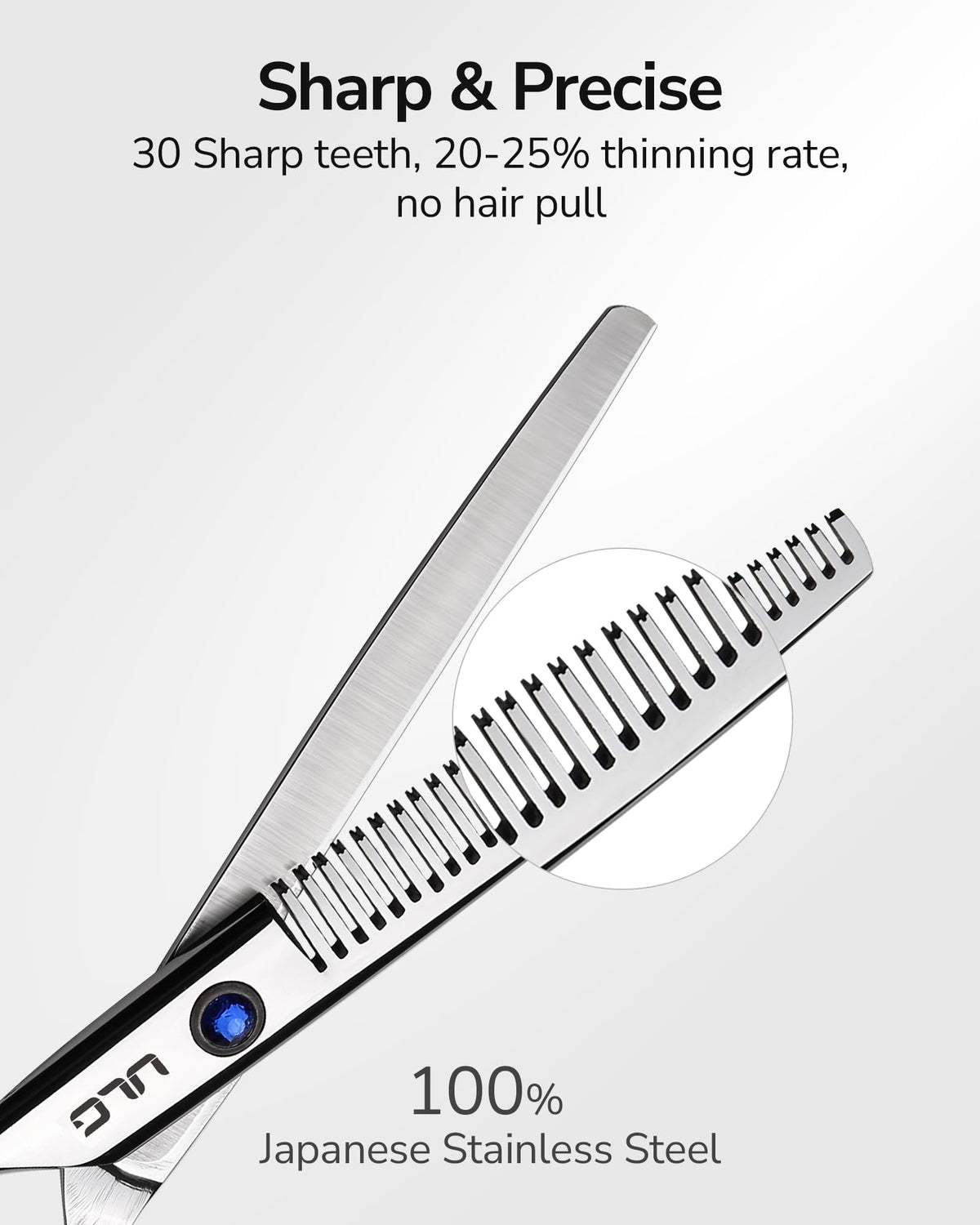 Close-up of ULG Left-Handed Scissors cutting blades
