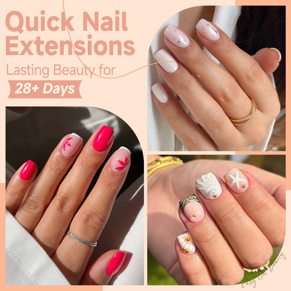 Close-up of UNA GELLA Extra Short Square Nail Tips