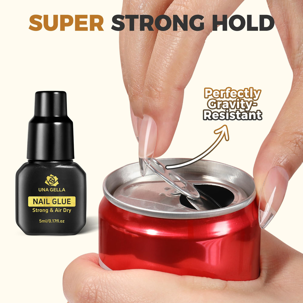 Close-up of UNA GELLA nail glue applicator tip