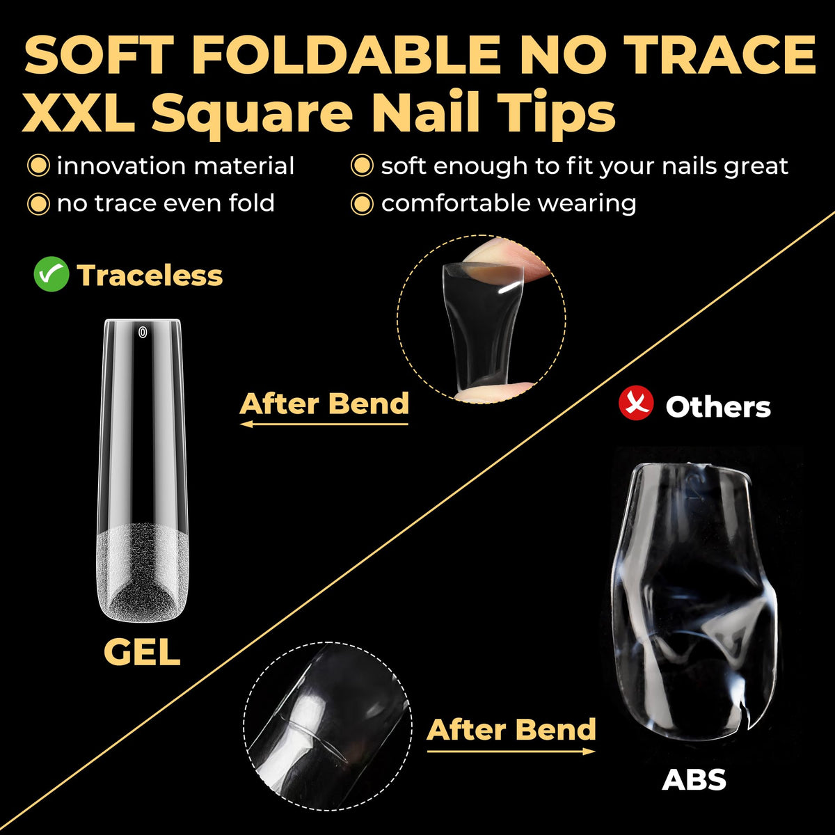 Close-up of UNA GELLA nail tips texture