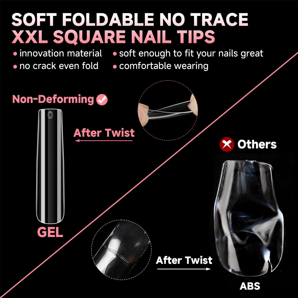 Close-up of UNA GELLA nail tips with clear numbers