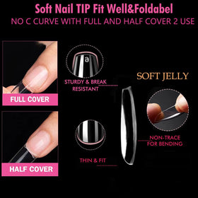 Close-up of UNA GELLA Short Coffin Gel Nail Tips