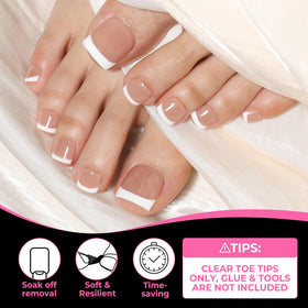 Close-up of UNA GELLA Square Toe Nail Tips with matte finish