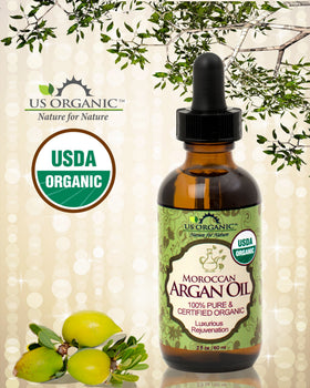 Close-up of US Organic Moroccan Argan Oil texture