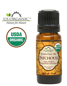 Close-up of US Organic Patchouli Essential Oil dropper