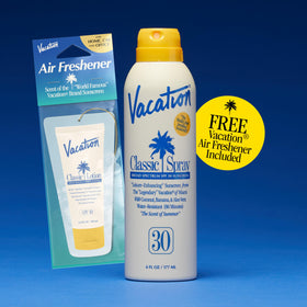 Close-up of VACATION SPF 30 Sunscreen Spray nozzle