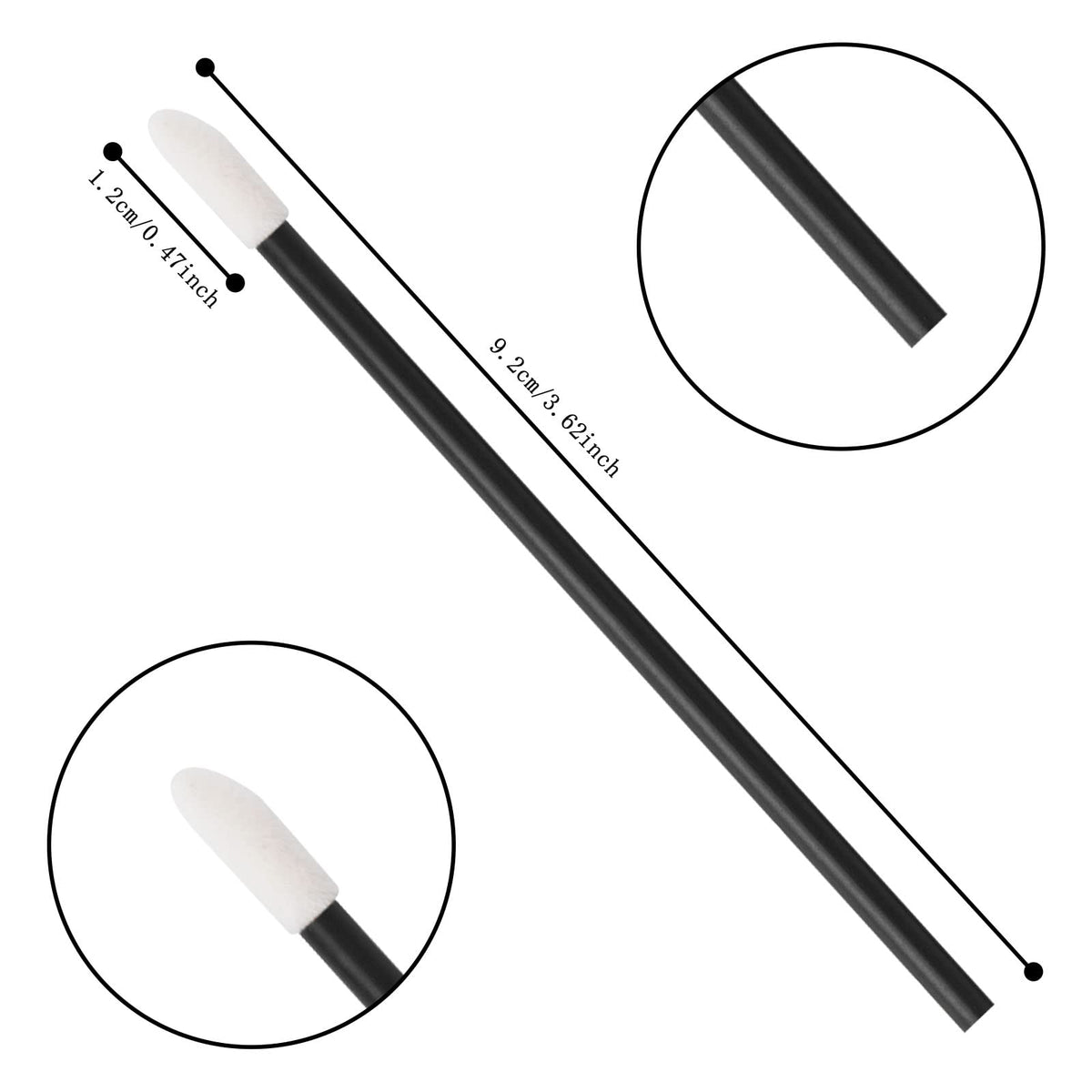 Close-up of Vaincre Disposable Lip Wands with black handles