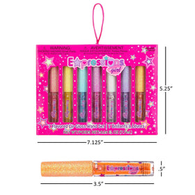 Close-up of Vanilla/White lip gloss wand with glitter cap