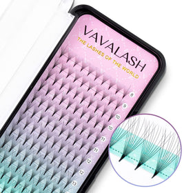 Close-up of VAVALASH 10D eyelash extensions with matte black finish