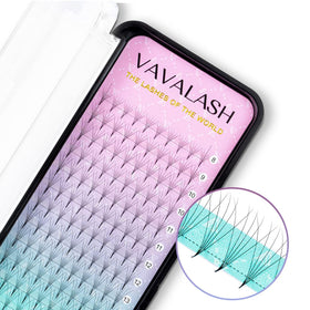 Close-up of VAVALASH 5D Premade Fans showing multiple lashes