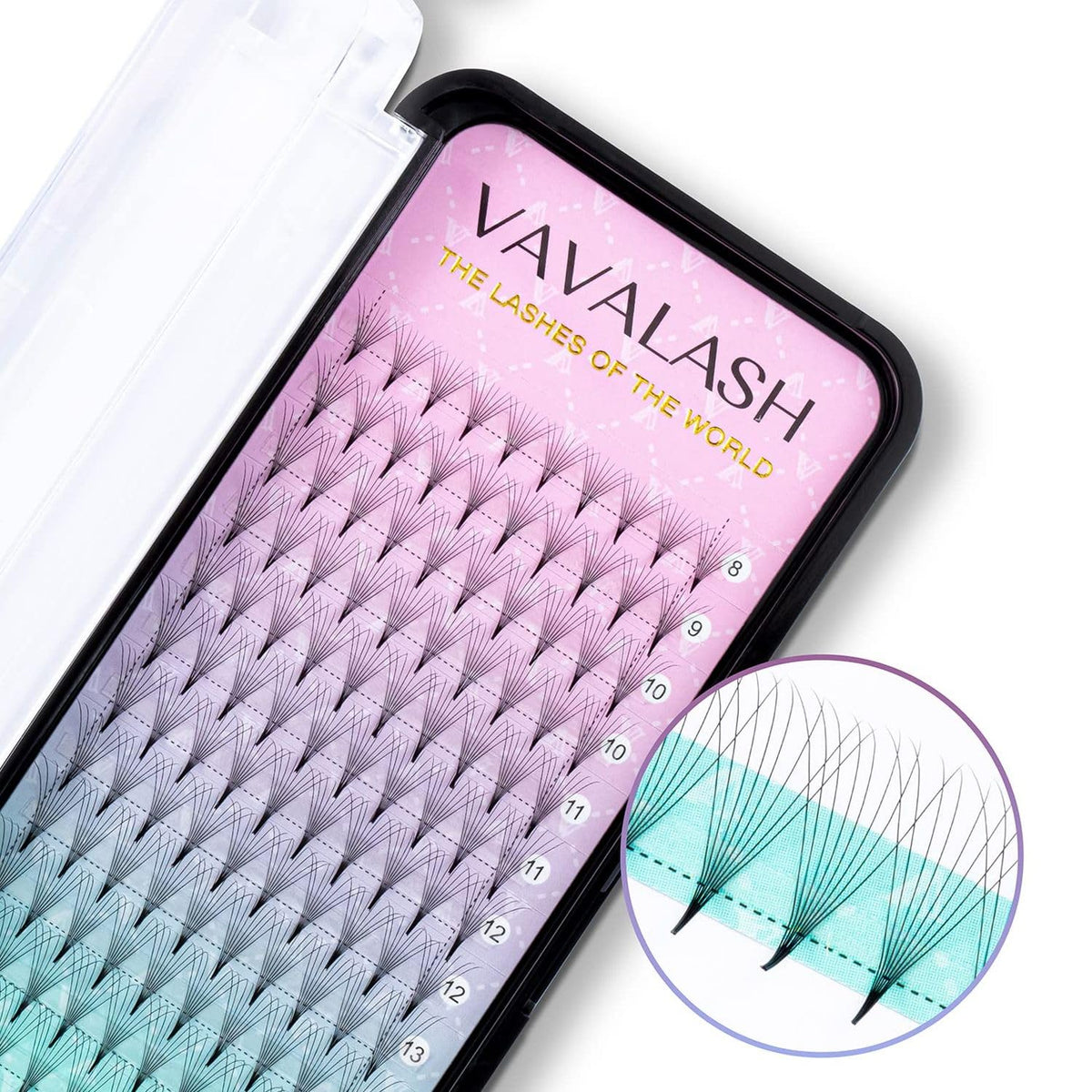 Close-up of VAVALASH 8D eyelash extensions showing soft texture