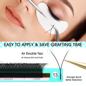 Close-up of VAVALASH Y Lash Extensions C Curl 0.07mm lashes