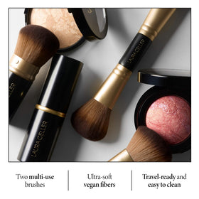 Close-up of vegan bristles on makeup brush