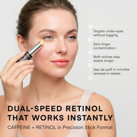 Close-up of VELAMO ADVANCED Retinol Eye Stick showing the applicator