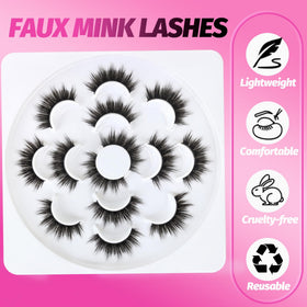 Close-up of Veleasha 5D Faux Mink False Eyelashes with cotton lash band