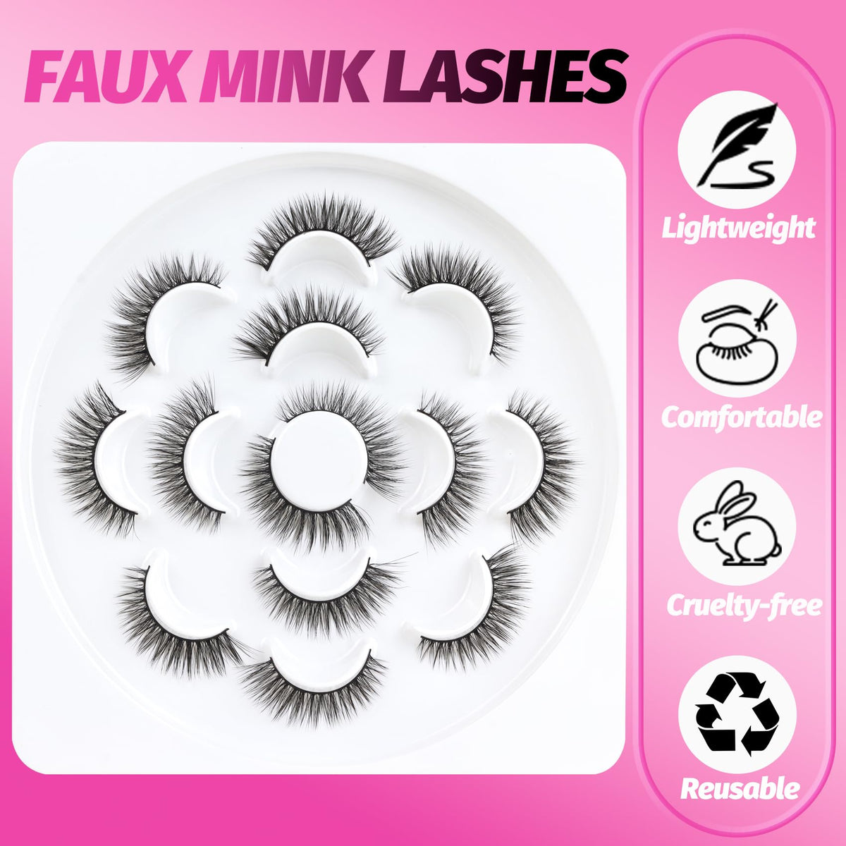 Close-up of Veleasha Fluffy False Eyelashes Cat Eye design
