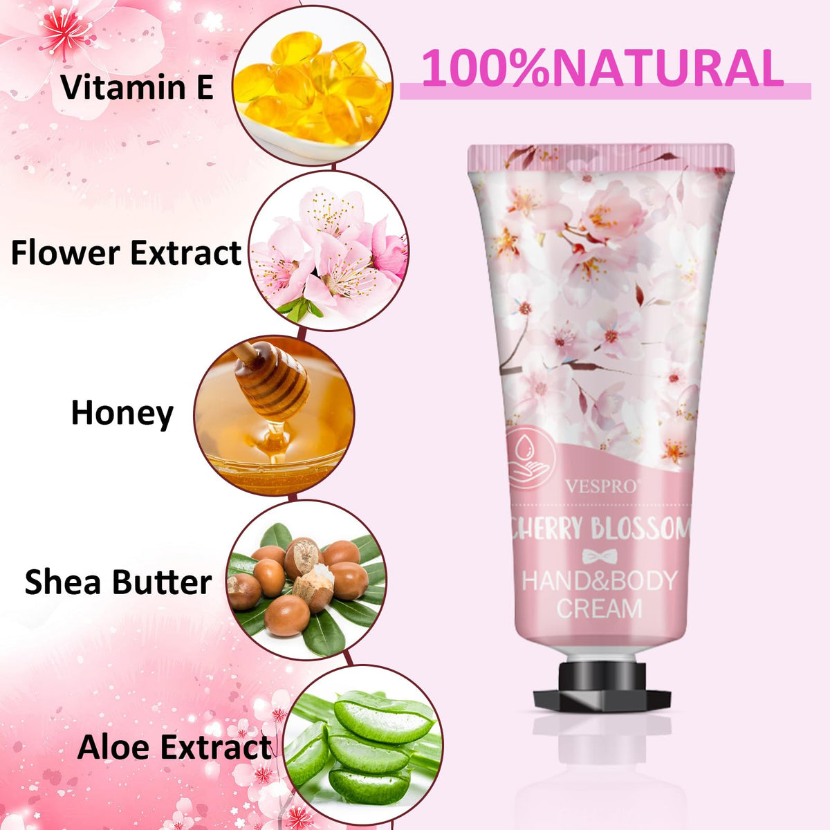 Close-up of VESPRO hand cream tubes in various scents
