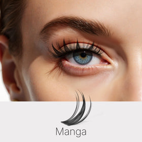 Close-up of VEYESBEAUTY lash clusters showing texture
