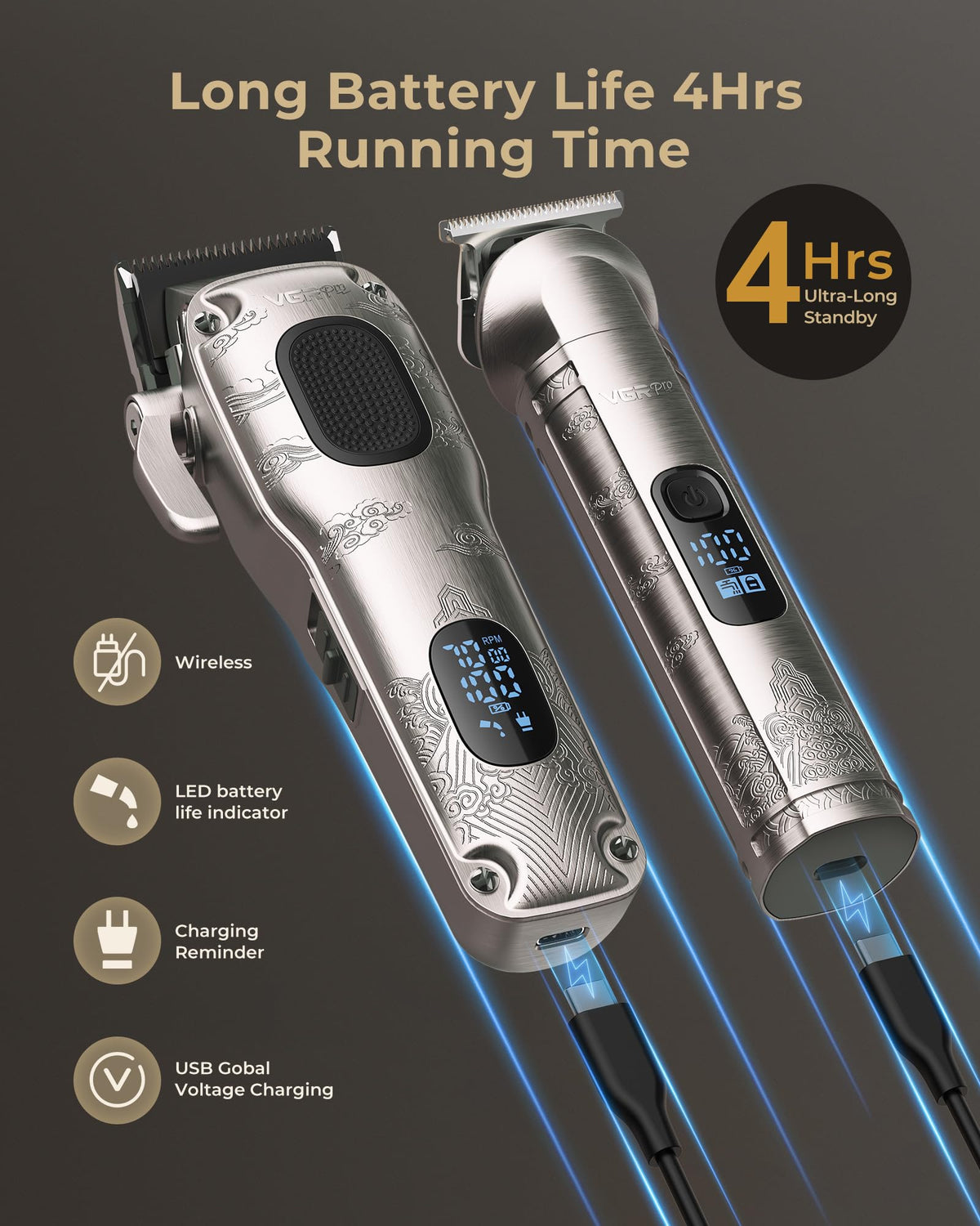 Close-up of VGRPRO hair clipper motor