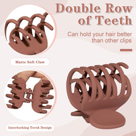 Close-up of Viabty Small Claw Clip showing double row teeth design
