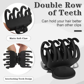 Close-up of Viabty small hair claw clip showing double row teeth