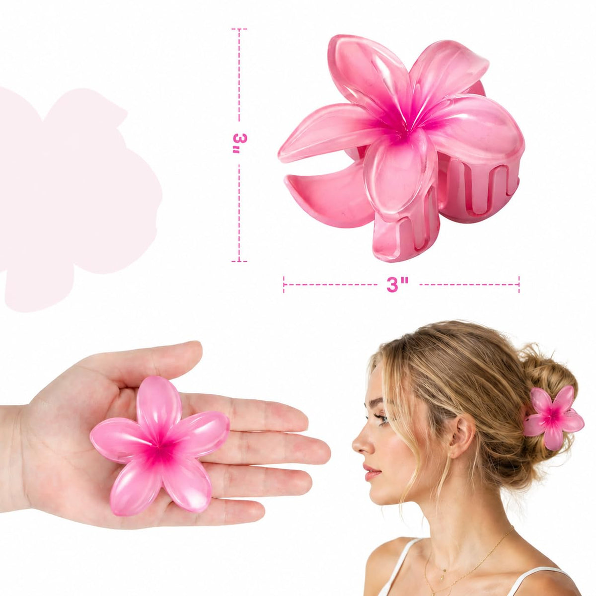 Close-up of Vigorpace Hawaiian flower hair clip
