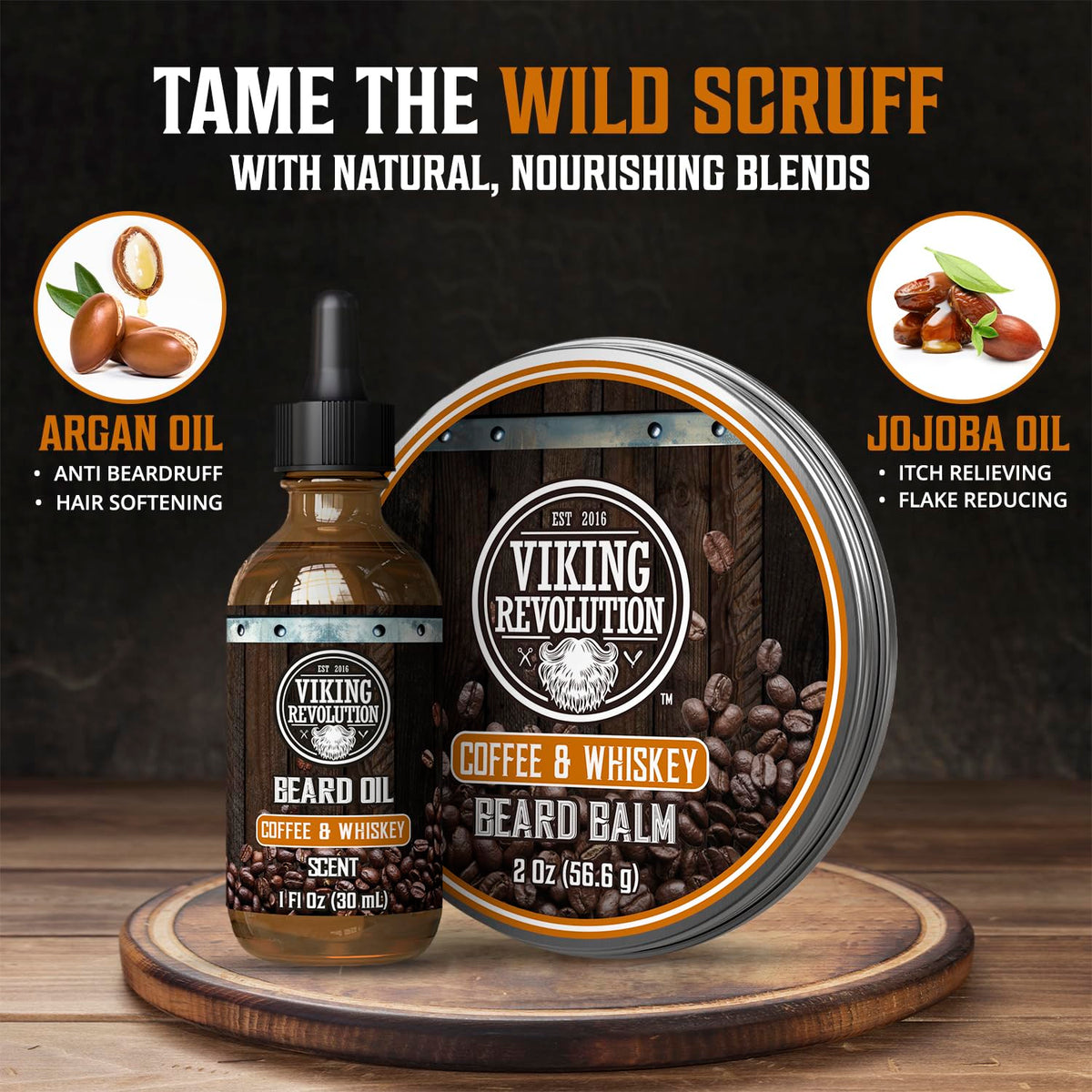 Close-up of Viking Revolution Beard Balm texture