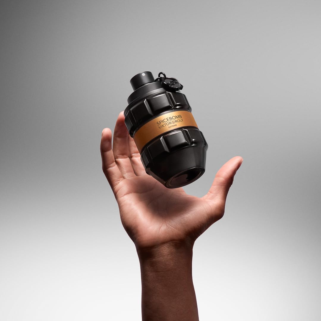 Close-up of Viktor&Rolf Spicebomb Extreme fragrance bottle