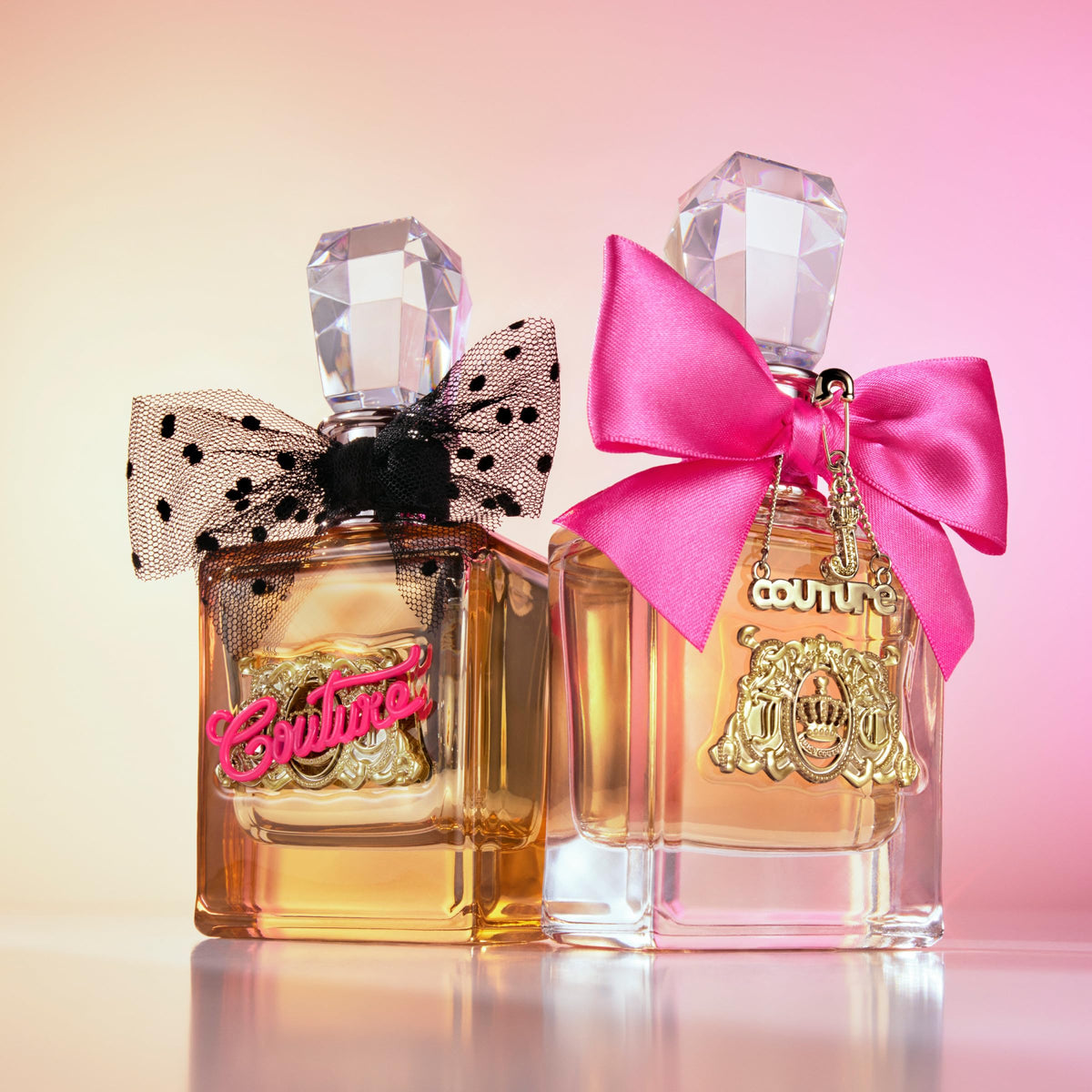 Close-up of Viva La Juicy Gold Couture Mini fragrance bottle