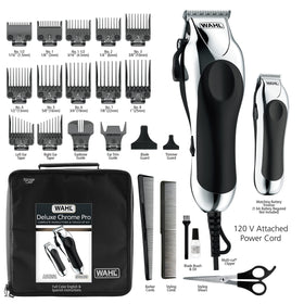 Close-up of Wahl Chrome Pro self-sharpening blades
