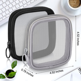 Close-up of Weewooday mesh makeup bag zipper
