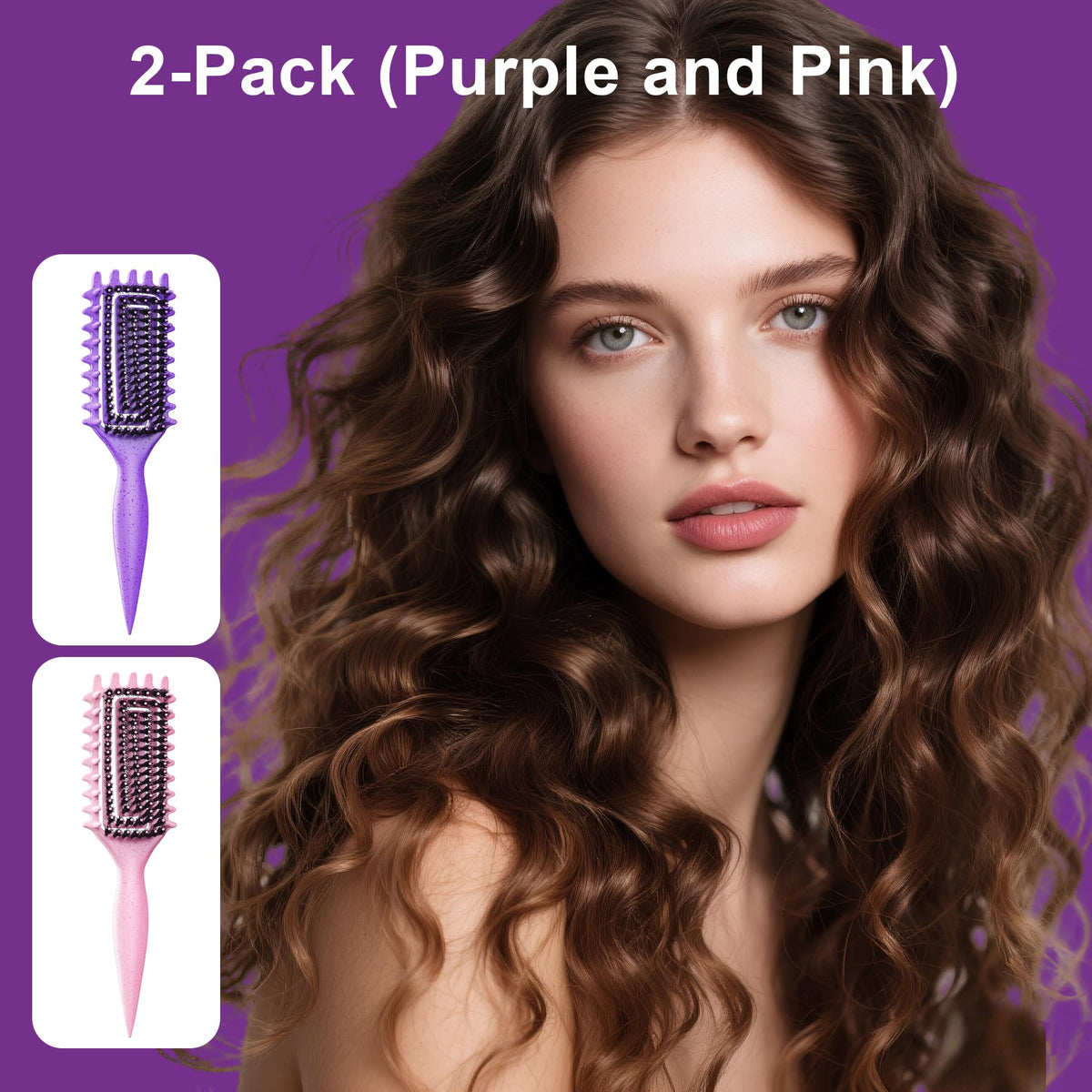 Close-up of Weldilgit Curly Hair Brush showing boar bristles and wide teeth