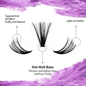 Close-up of WENDY LASHES 30D/40D eyelash clusters